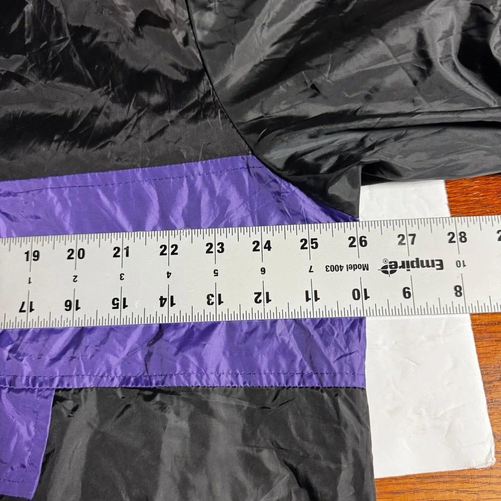 NBA Los Angeles Lakers Windbreaker Jacket Mens XL Purple Black Quarter Zip Hood - Picture 7 of 9